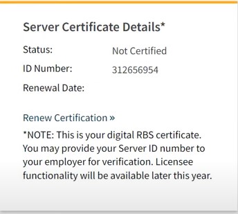 Server ID California RBS Training